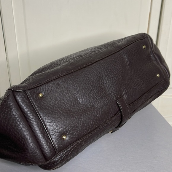 Cole Haan Village H06 Pebble Leather Tassel Dark Brown Shoulder Bag - Picture 3 of 16